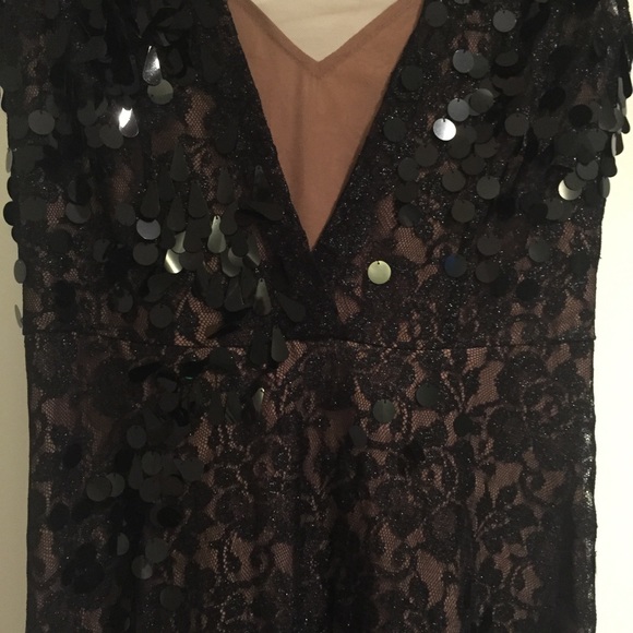 SOLD Tracy Reese Metallic Lace Midi Dress - Picture 4 of 6